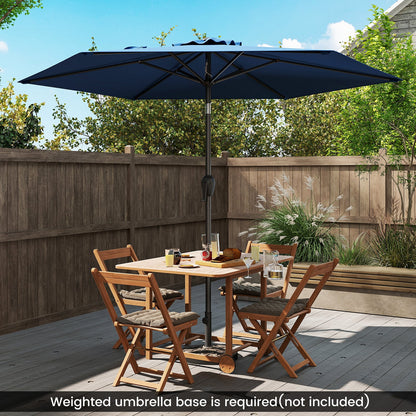 230CM Patio Umbrella with Push Button Tilt and Vented Canopy-Navy
