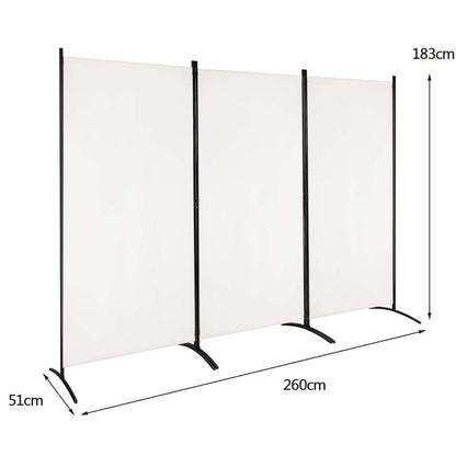 3 Panel Folding Room Divider-Beige