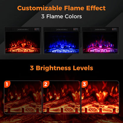 23” Electric Fireplace 750W/1500W Fireplace Insert