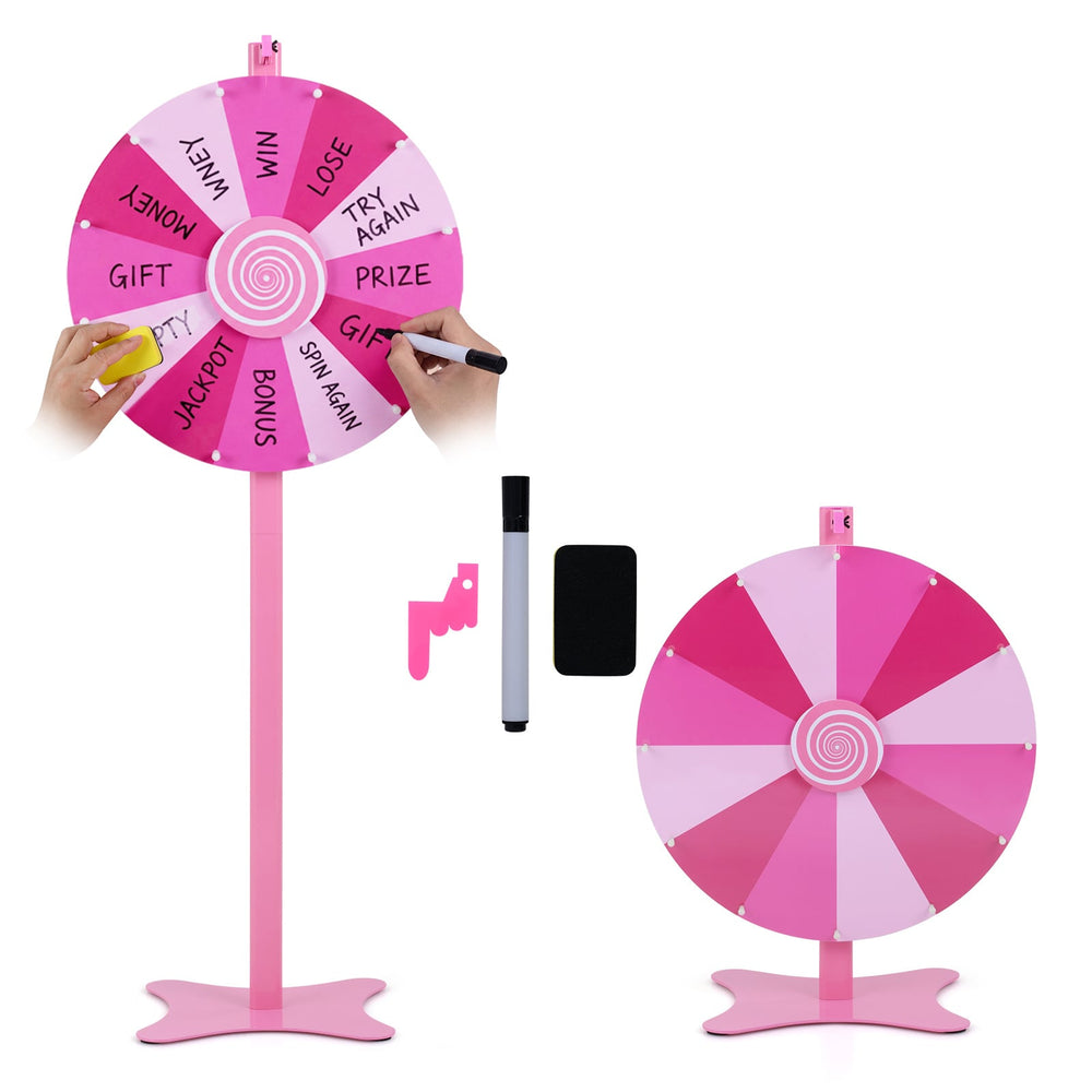 Tabletop or Floor Standing Spinning Prize Wheel with Blackboard Marker