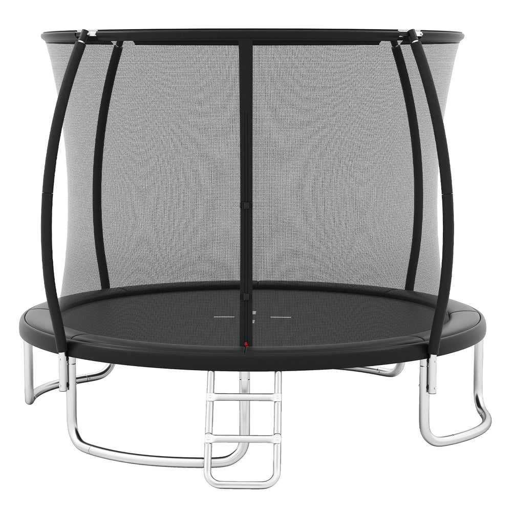 244 cm Outdoor Heavy-Duty Trampoline with Safety Enclosure Net-Black