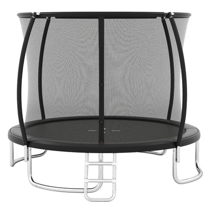 244 cm Outdoor Heavy-Duty Trampoline with Safety Enclosure Net-Black