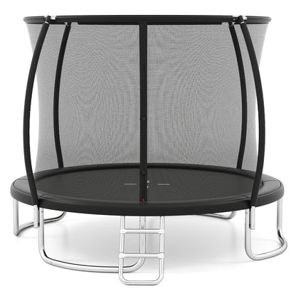 244 cm Outdoor Heavy-Duty Trampoline with Safety Enclosure Net-Black