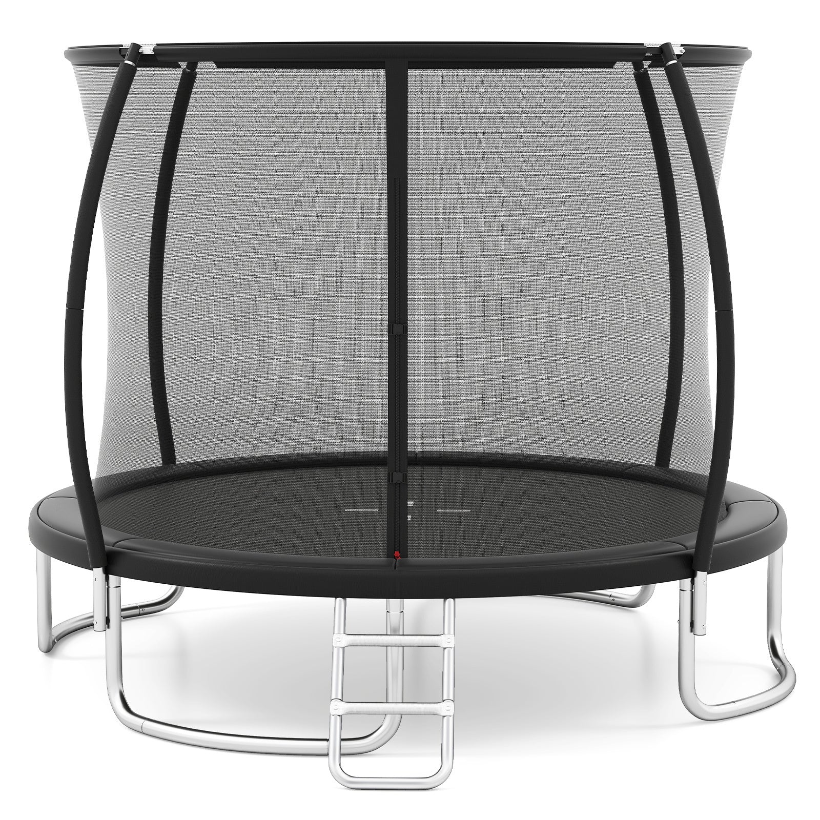 244 cm Outdoor Heavy-Duty Trampoline with Safety Enclosure Net-Black