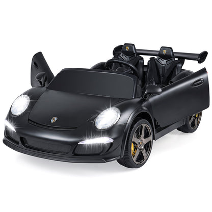 24V Battery Powered Electric Vehicle with Parent Remote Control and LED Lights-Black