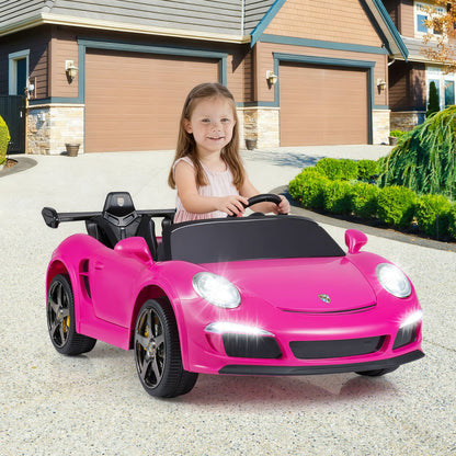 24V Battery Powered Electric Vehicle with Parent Remote Control and LED Lights-Pink