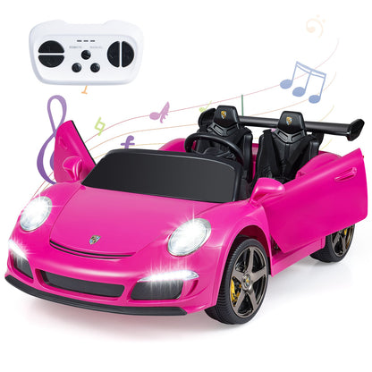 24V Battery Powered Electric Vehicle with Parent Remote Control and LED Lights-Pink