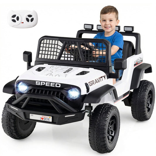 24V Battery Powered Ride On Car for Kids with Parent Remote Control-White