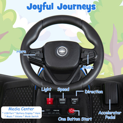 24V Kids Electric Vehicle with Parent Remote and Detachable Trailer for Boys Girls Aged 3+-Navy