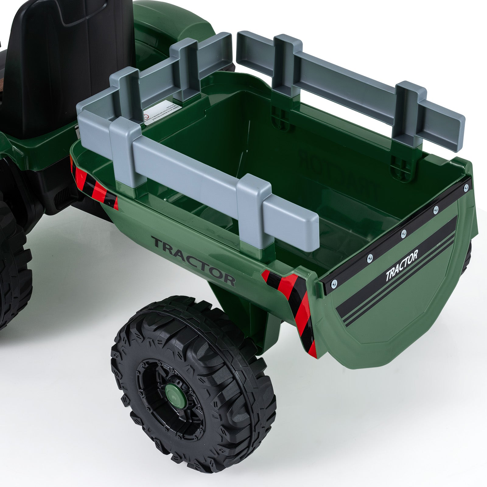 24V Ride On Tractor with Detachable Trailer for Kids-Dark Green