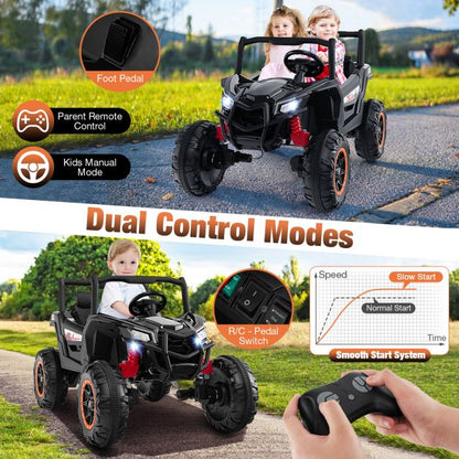 24V Kids Ride on UTV with 4 x 100W Powerful Engin and Remote Control-Black