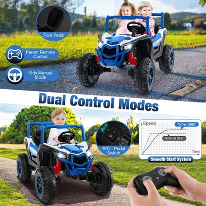 24V Kids Ride on UTV with 4 x 100W Powerful Engin and Remote Control-Blue