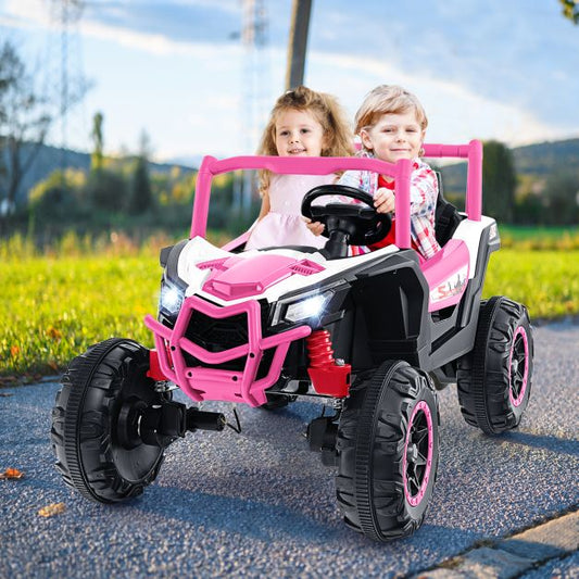 24V Kids Ride on UTV with 4 x 100W Powerful Engin and Remote Control-Pink