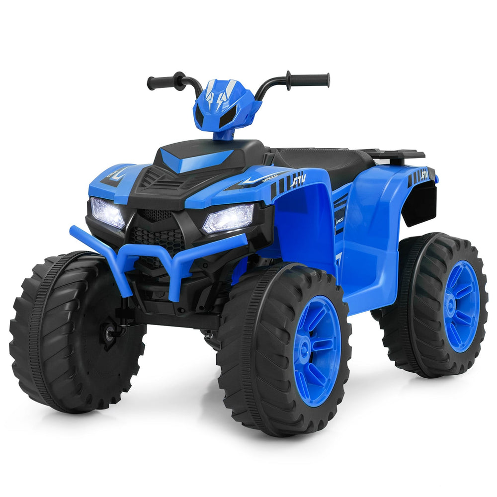 24V Ride-On ATV Toy Car with LED Lights and Wireless Connection-Blue