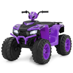 24V Ride-On ATV Toy Car with LED Lights and Wireless Connection-Purple