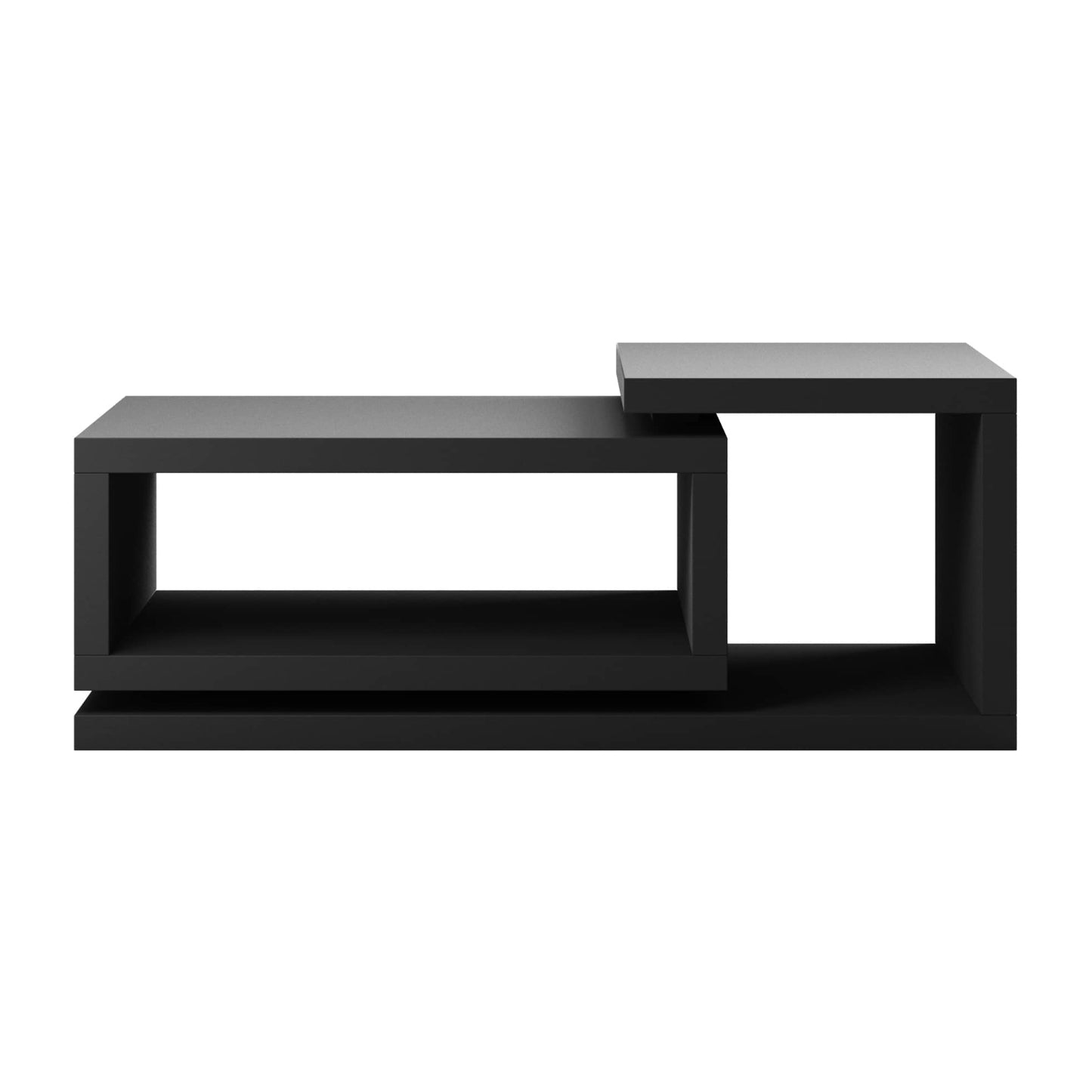 Black geometric shelf on a white background