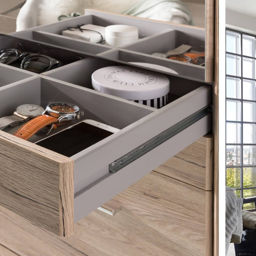 ODENSE 6 Door Wardrobe White and Oak 270cm