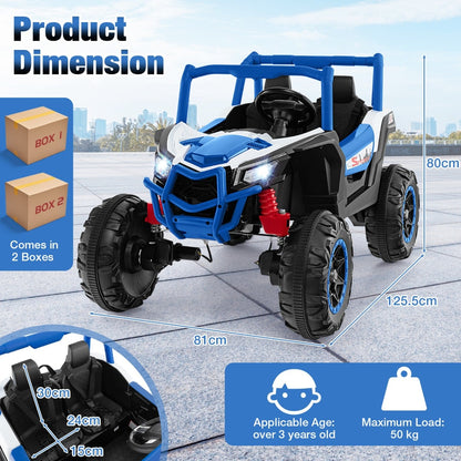 24V 2-Seater Ride On UTV for Kids 4WD/2WD Switchable with Remote & Music