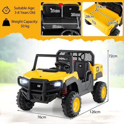 24V Ride On Dump Truck with Remote Control and Music-Yellow