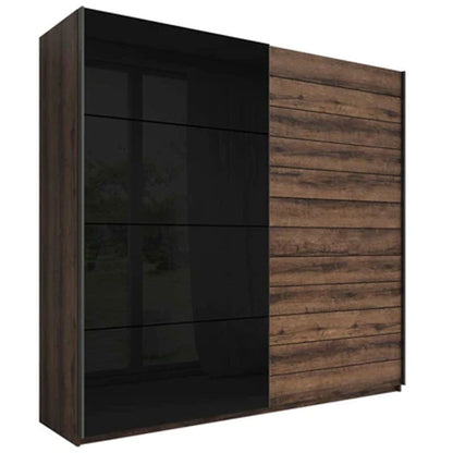 Astro Galaxy 2 Door Sliding Wardrobe in Oak and Black - 200cm