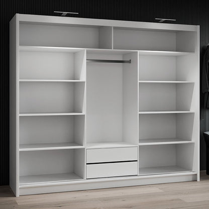 Sliding Wardrobe  HAMPSTEAD 3 Door Mirrored Wardrobe White 250cm