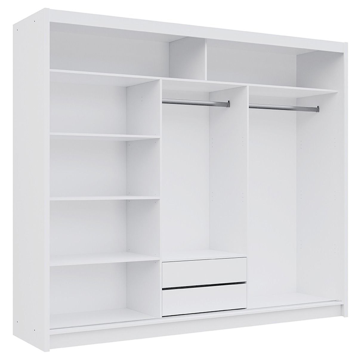 Sliding Wardrobe  HAMPSTEAD 3 Door Mirrored Wardrobe White 250cm