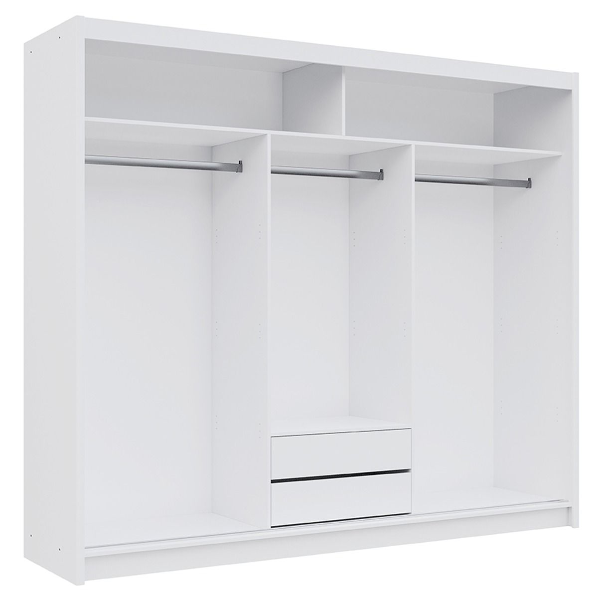 Sliding Wardrobe  HAMPSTEAD 3 Door Mirrored Wardrobe White 250cm