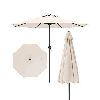 250 cm Patio Umbrella Outdoor Heavy Duty Market Umbrella-Beige
