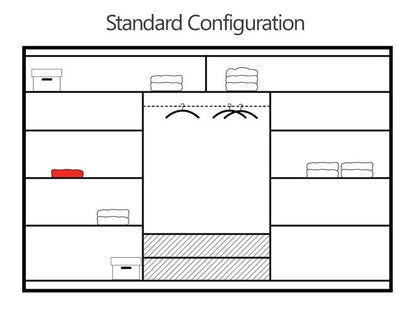 Sliding Wardrobe  HAMPSTEAD 3 Door Mirrored Wardrobe White 250cm