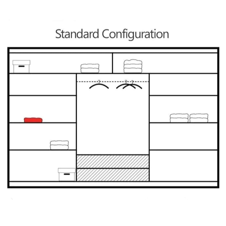 Louane 3 Door Sliding 250cm Wardrobe with Mirror - White