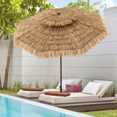 250cm Hawaiian Style Umbrella Thatched Tiki Umbrella with 8 Ribs