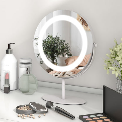 25 CM LED Lighted Makeup Vanity Mirror with Touch Screen-White