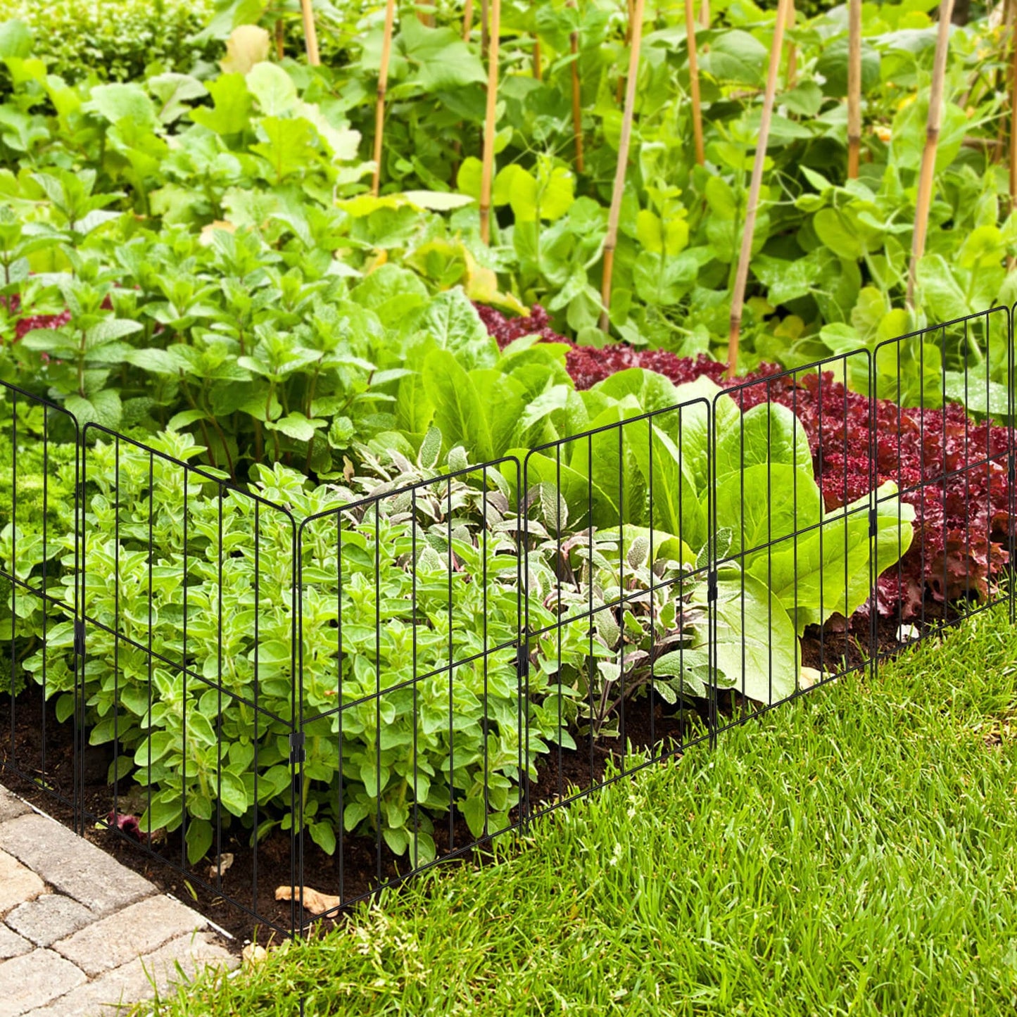 25 Pieces 33 x 61 cm Garden Fence with Rotatable Connector