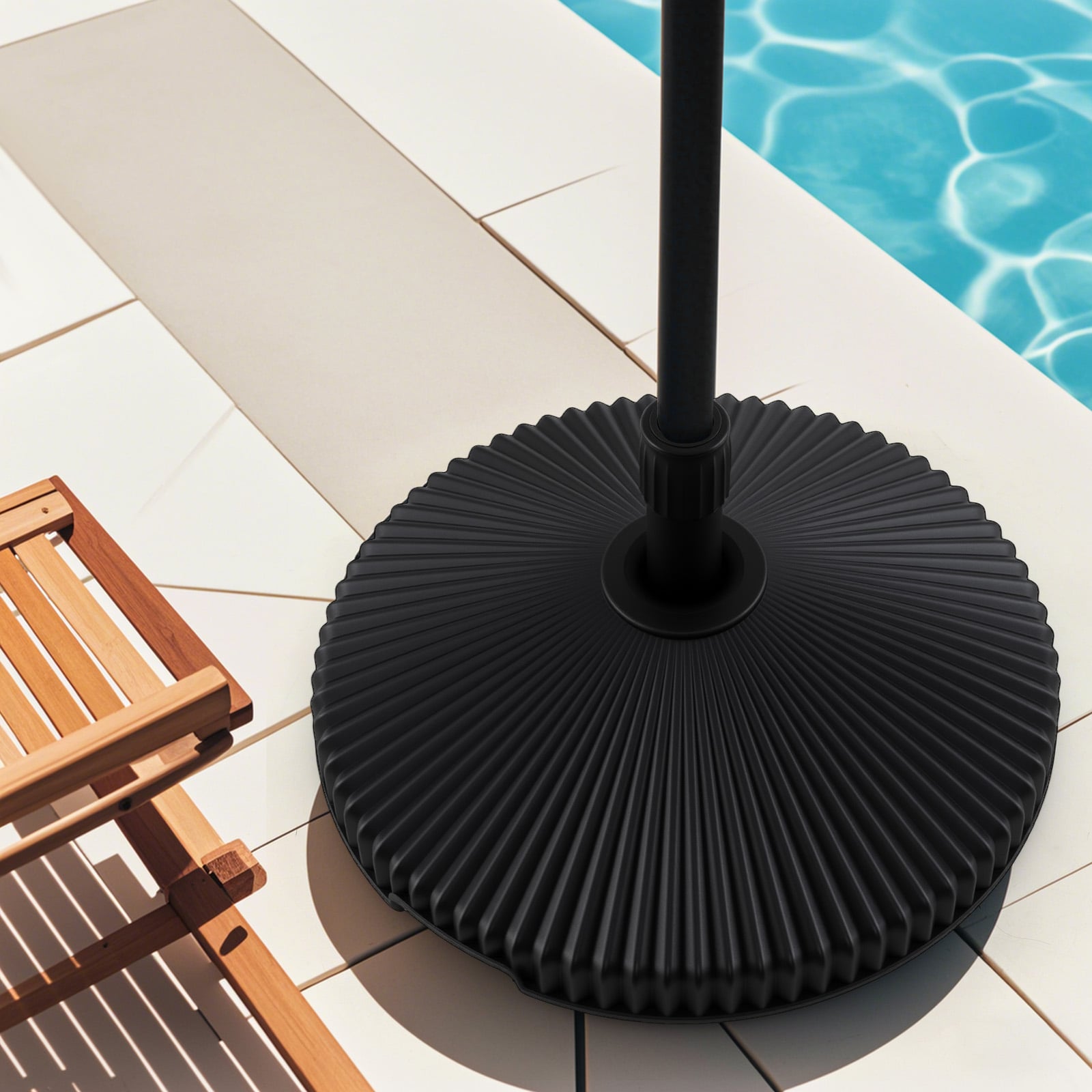 25 kg Water and Sand Weighted Umbrella Base for Poolside-Black