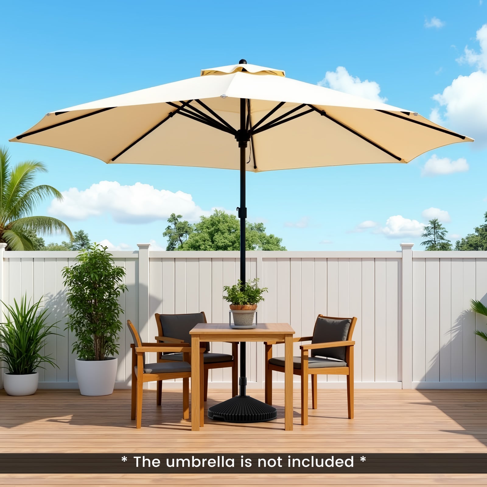 25 kg Water and Sand Weighted Umbrella Base for Poolside-Black