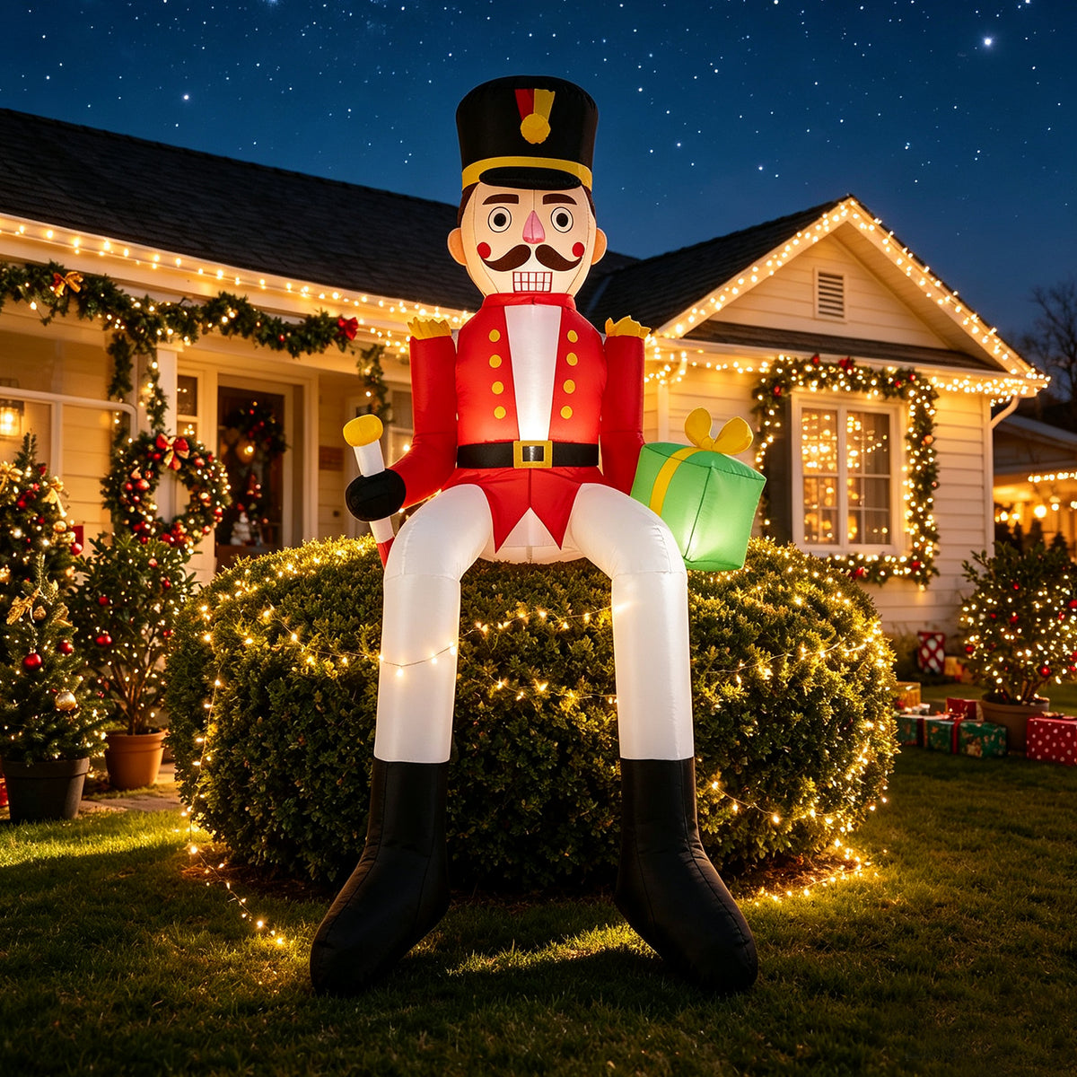 265 cm Inflatable Christmas Hanging Decoration with Built-in LED Lights