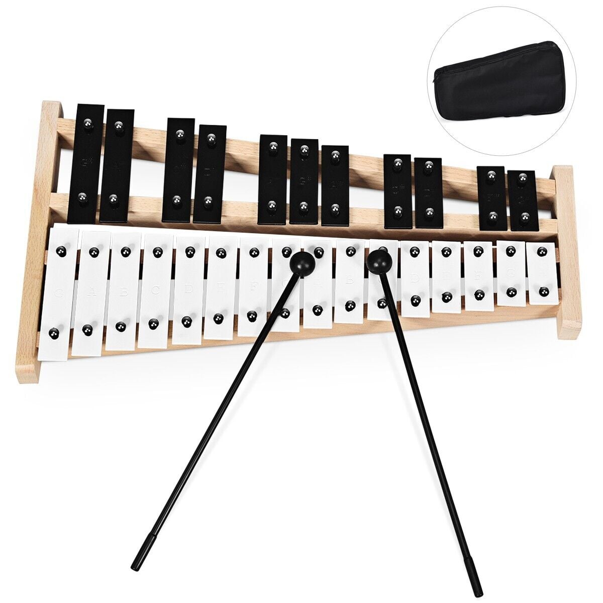 27 Notes Full Size Glockenspiel Xylophone with Carrying Bag