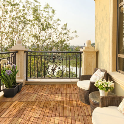27 PCS Interlocking Patio Deck Tile for Outdoor and Indoor Patio Garden Balcony
