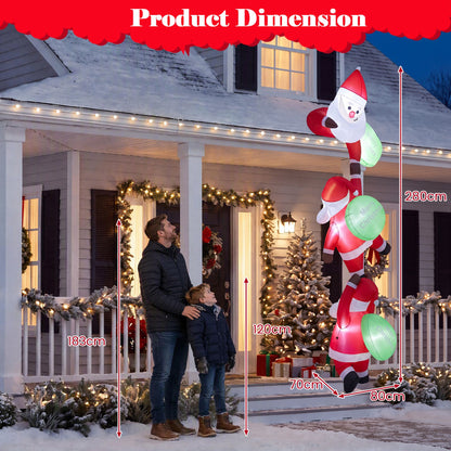 280 cm Hanging Christmas Inflatable Indoor Outdoor Decoration with Gift Bags and Built-in LED Lights