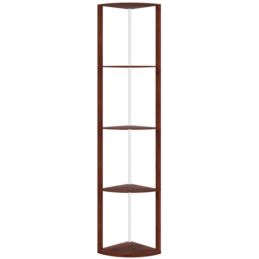 HOMCOM RGB Standing Lamp with Shelves, 4-Tier LED Floor Lamp with Multiple Lighting Modes, Brown
