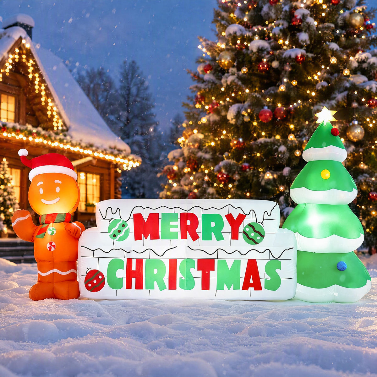 290 CM Long Inflatable Merry Christmas Sign Outdoor Decoration