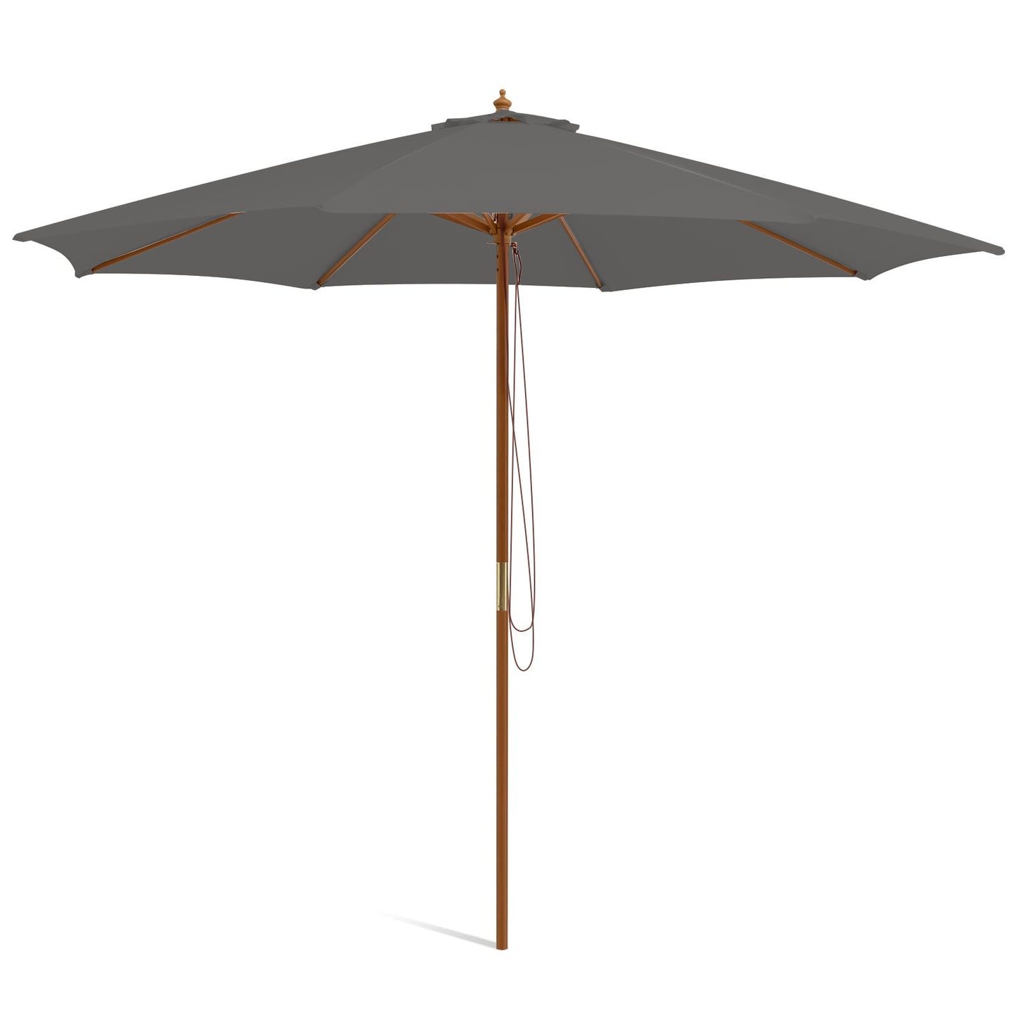 295 x 295 cm Patio Umbrella with Pulley Lift and Ventilation Hole-Grey