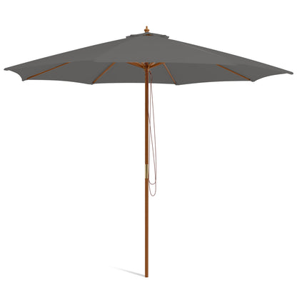 295 x 295 cm Patio Umbrella with Pulley Lift and Ventilation Hole-Grey