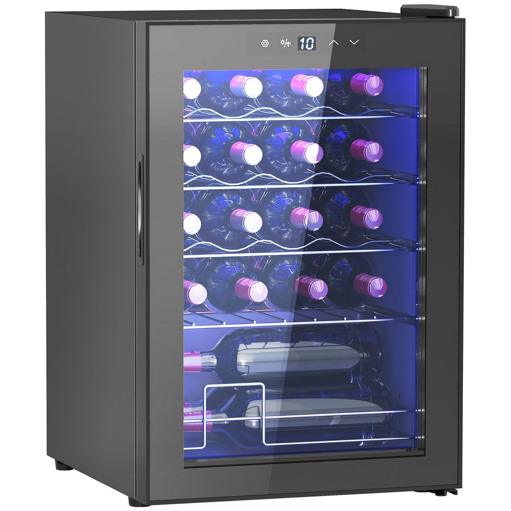 HOMCOM 20 Bottle 5-18 degrees C Countertop Wine Fridge - Black
