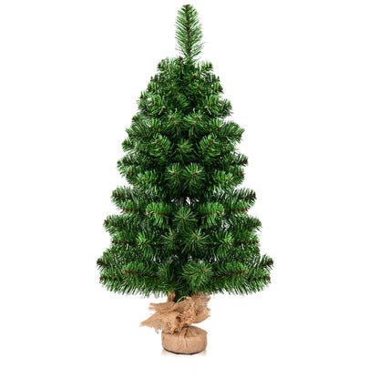 2FT/3FT Mini Artificial Tabletop Christmas Tree w/ Burlap Base-3FT