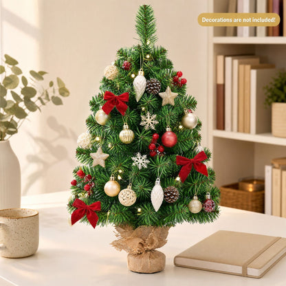 2FT/3FT Mini Artificial Tabletop Christmas Tree w/ Burlap Base-3FT