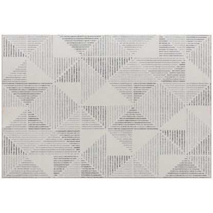 HOMCOM Modern Area Rug, Geometric Pattern Non-Slip Washable Rug, Soft Floor Carpet for Living Room, Bedroom, Dining Room, Home Office, 290 x 200 cm, Grey