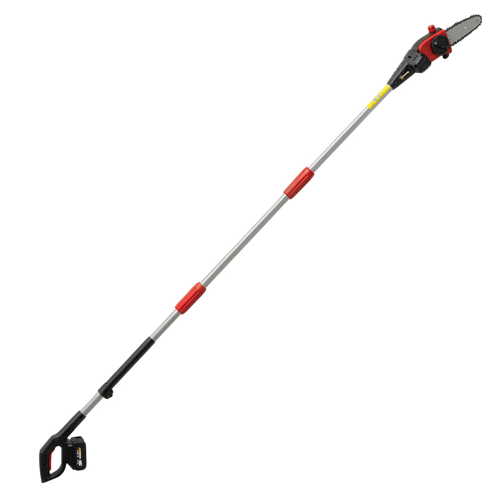 Outsunny 18V 8" Cordless Pole Chainsaw, 1.94m/2.56m Electric Chainsaw with 2 x 4.0Ah Batteries, Charger, Auto Lubrication