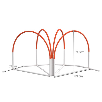 PawHut Dog Agility Equipment Set, Dog Agility Training Equipment for Dogs w/ Oxford Carry Bag, 4 PCS Weave Poles Orange