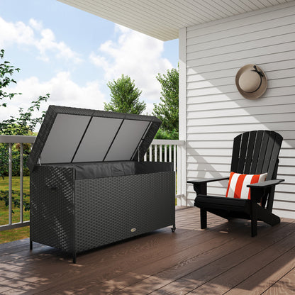 Outsunny 627 L Rattan Storage Box - Black